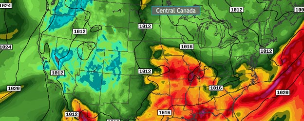 Imagery from model data on weatherTAP