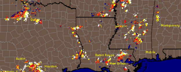 Sample lightning imagery in weatherTAP's RadarLab Local